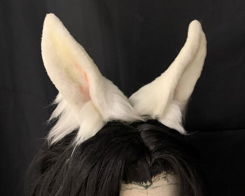 Horse's ear-Christmas-White horse ears headband-artificial ears-Christmas deer-sika deer-Lolita-Halloween-Anime Cosplay-Party ears-Cute Ears image 1