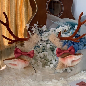 Elk ears-Christmas headwear-Deer ears headband-artificial ears-Christmas deer-sika deer-Lolita- Halloween-Anime Cosplay-Party ears-Cute Ears
