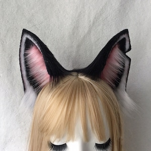 Cosplay Black Wolf ear headband-petplay-furry ears-Black Dog ear simulation fox ears vampire Halloween gift-Lolita-party ears-cute ears