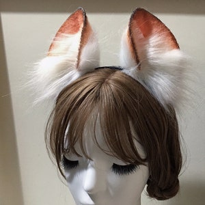 Brown fox ears-fluffy fur ears-Pink wolf ears-Faux ears-ears cosplay-fox ears cosplay-Halloween-Lolita-Hair band-Animal ear-Gift-party ear