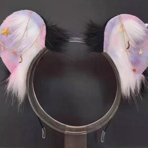 Cute Purple hamster ear headband,Dog ears-Cosplay-Plush ears,Anime ears-Cute Ears-Handmade-Halloween-Lolita-party ears-Cute Ears-mouse ears