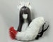 White fox ears tails-fluffy fur ears-White wolf ears tail-Faux ears-wolf ears tail cosplay-fox ears cosplay-Halloween-Lolita-Hair band-Gift 