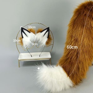 Cosplay Brown Wolf ear headband-anime cosplay-petplay-furry ears-Brown wolf simulation fox ears vampire Halloween gift-Lolita-party ear Gift