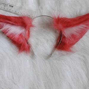 Orange fox ears-fluffy fur ears-White wolf ears-Faux ears-wolf ears cosplay-fox ears cosplay-Halloween-Lolita-Hair band-Animal ear-Gift