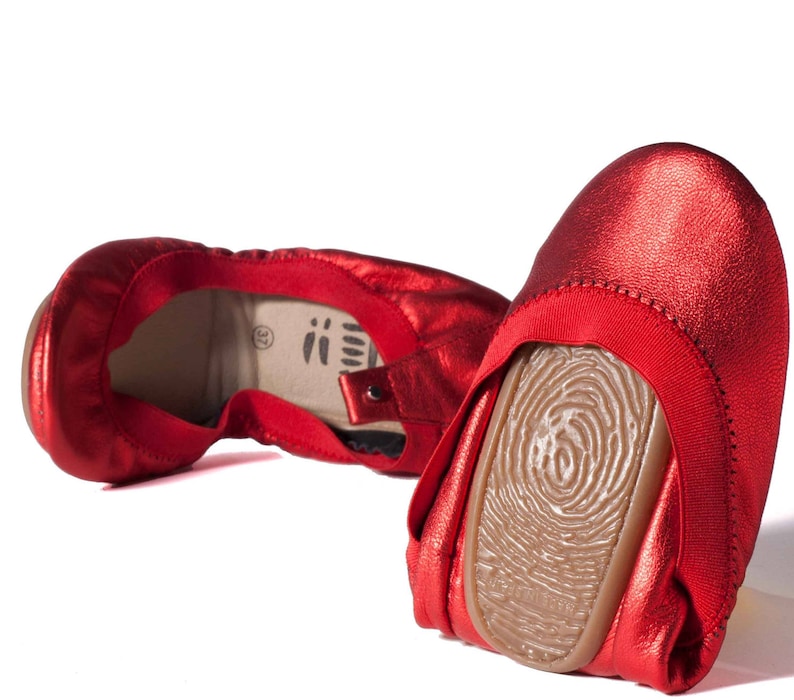 foldable leather ballet flats