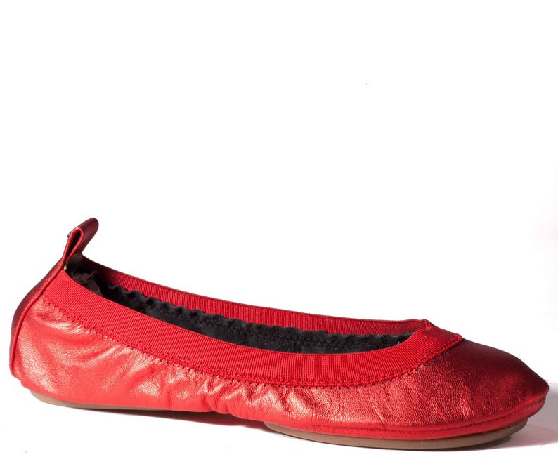 foldable leather ballet flats