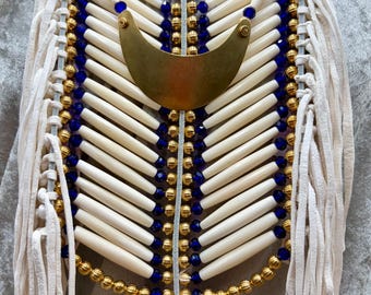 Man’s Dressy Breastplate - Cobalt w/ Brass Gorget