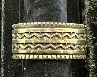 Heavy Sterling Navajo Bracelet - Elvira Bill