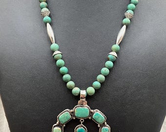 Trade Silver and Turquoise Naja Necklace