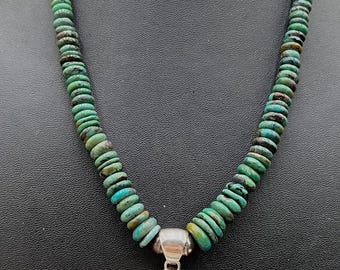 Turquoise Necklace with Chysocolla Pendant
