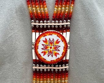 Woman’s Beaded Bone Breastplate w/ Earrings - September Song