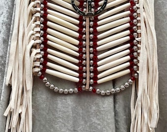 Man’s Dressy Breastplate - Red Medicine Wheel