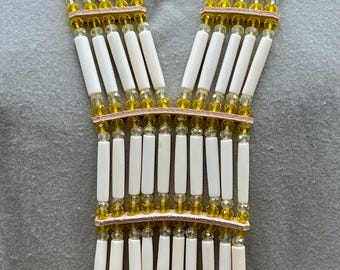 Woman’s Beaded Bone Breastplate - Smoke Dancer -Iced Lemonade