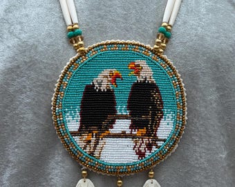 Beaded Medallion Necklace - “The Conversation”
