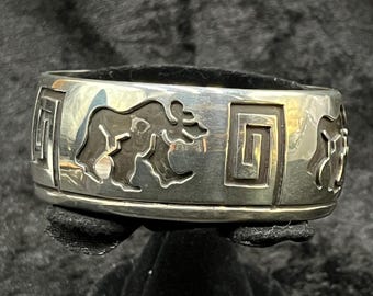 Sterling Bear Bracelet - Navajo Rosco Scott
