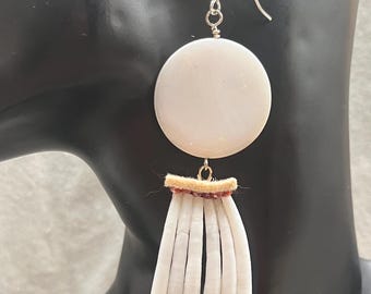 Dentalium and Mother of Pearl Earrings
