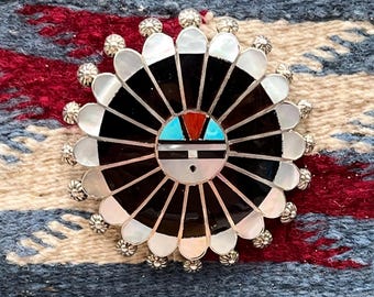 Zuni Sunface Pin/Pendant - A.Soseeah