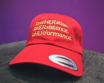Women's BodybuildHER™ "prepHERation. pHERsistance.PHERformance." Twill Fitness Dad Cap-Gym Hair-Bad Hair Day