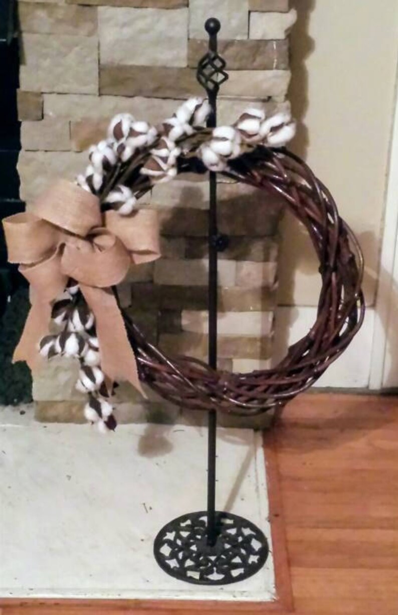 Cotton Stem Grapevine Wreath