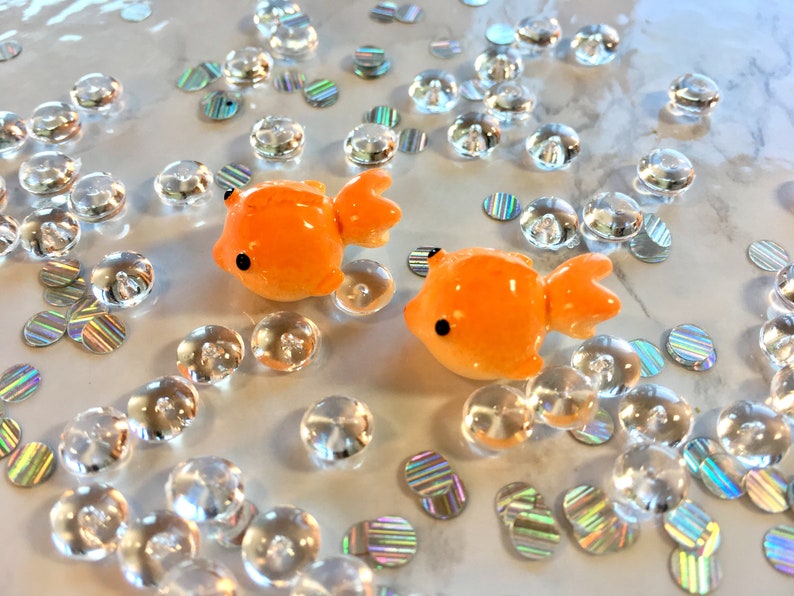 Goldfish In A Pond Clear Slime With Goldfish Charm Fishbowl Etsy