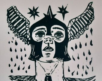 Eldar Days linocut print
