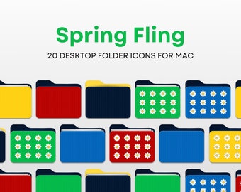 Flower Mac Folder Icons, Mac IOS Folders, Daisy Desktop File Icons, Mac Organization Icons, Computer Organization, Spring Folder Icons