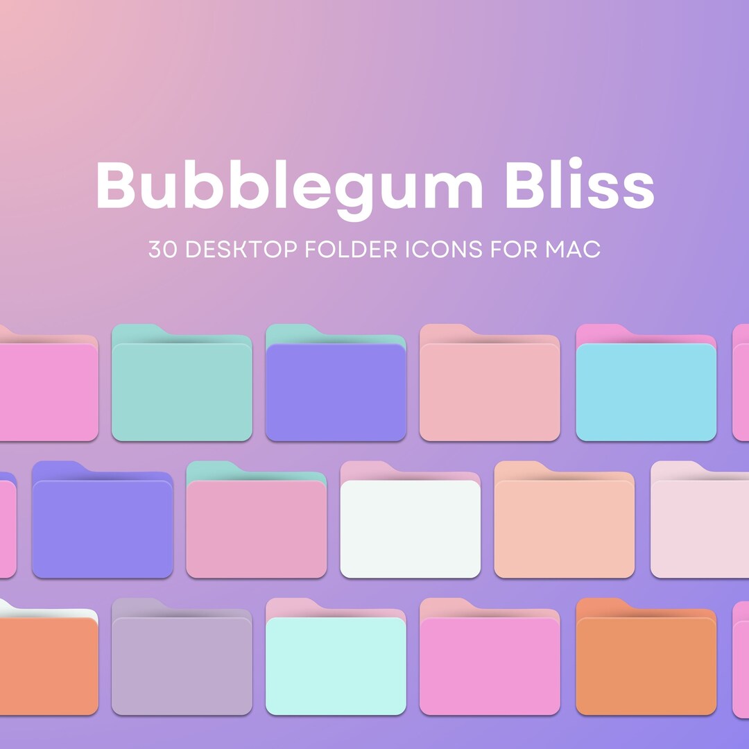Pink Mac Folder Icons, Mac IOS Folders, Desktop File Icons, Pink Mac
