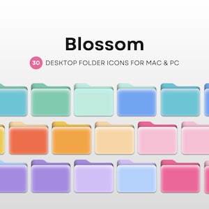 Mac 用のかわいいデスクトップ フォルダー アイコン、Mac OS 用のフォルダー アイコン バンドル、アイコン パック、コンピューターの整理、フォルダー アイコン、PC アイコン セット、アイコン PNG