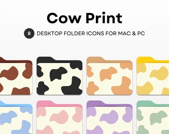 Cow Print Mac Folder Icons, Folder Icons, Icons for Mac PC, Desktop Icons for Mac, Digital Organization, Desktop File Icons, Windows ICO