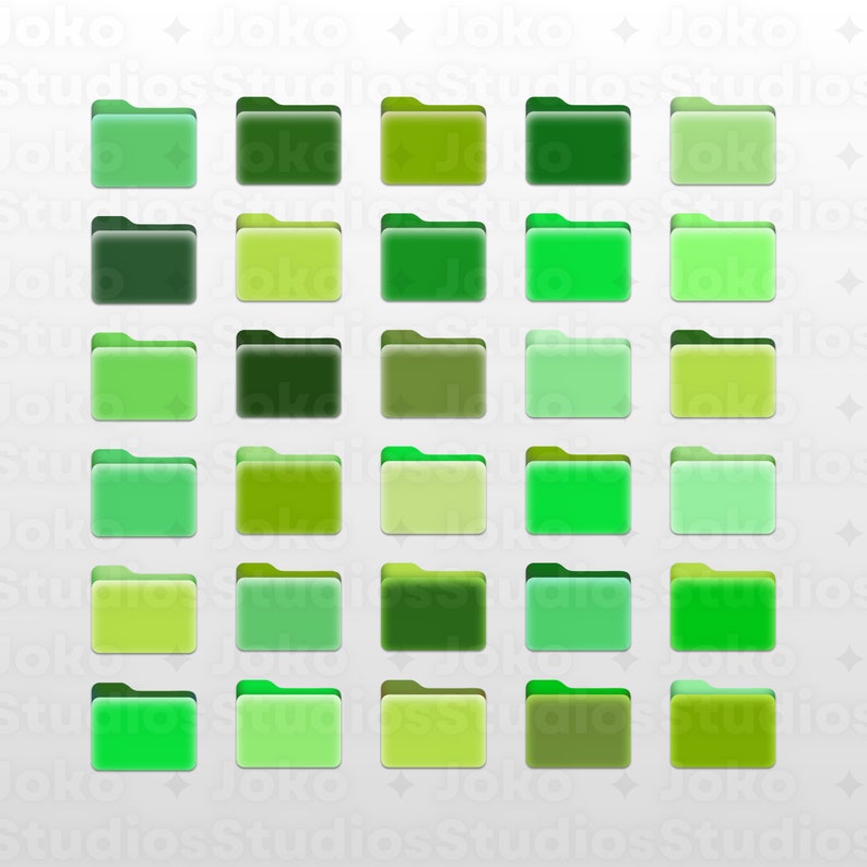 Folder Icons, Green Icons for Mac PC, Desktop Icons for Mac, Folder ...