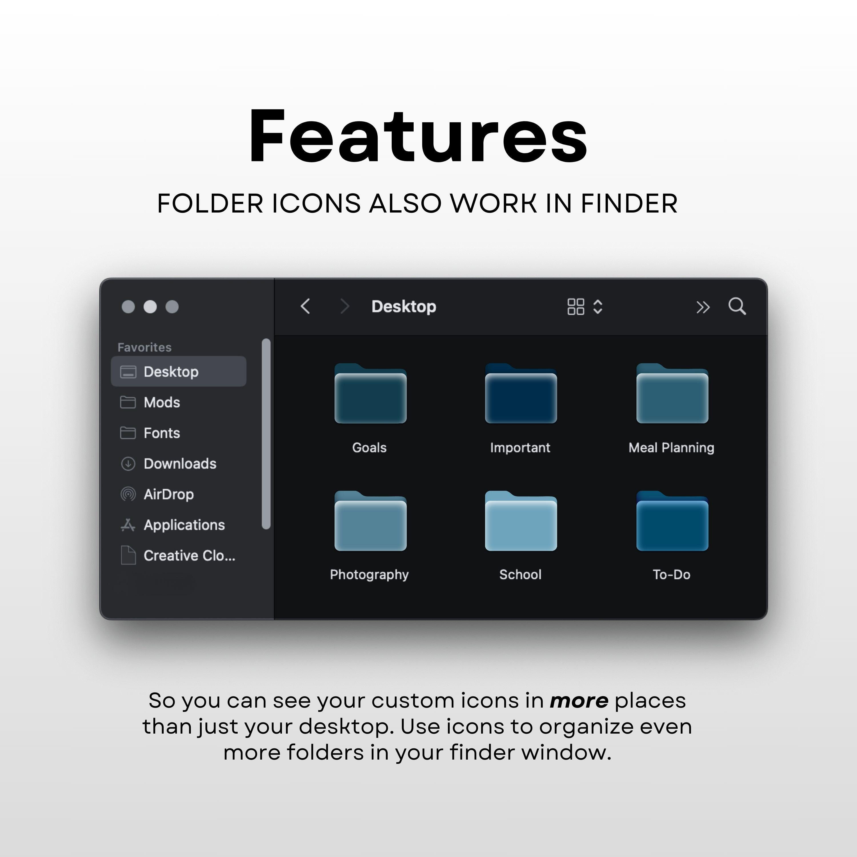 File Folder Icons, Mac Desktop Organizer, Blue File Icons, Mac Folder ...
