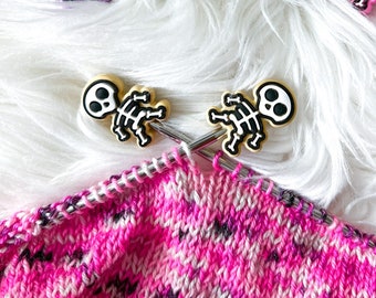 Knitting Needle Point Protectors, Knitting Needle Stoppers Knitting Notions  Kawaii Halloween Skull Hot Pink Daisy Goth Gift for Knitters
