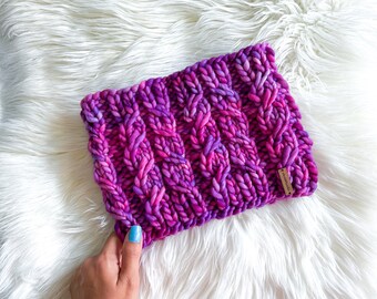 Sugar Twist Cowl Knit PATTERN, Cable Knit, Super Bulky Knitting