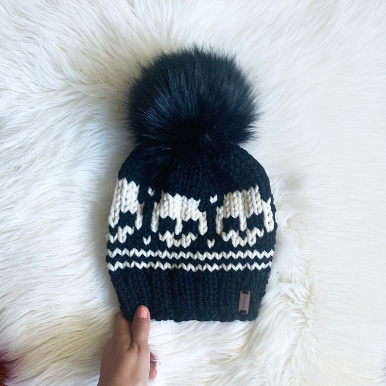 Skull Knit Beanie Halloween Beanie Scary Beanie Goth Etsy Canada