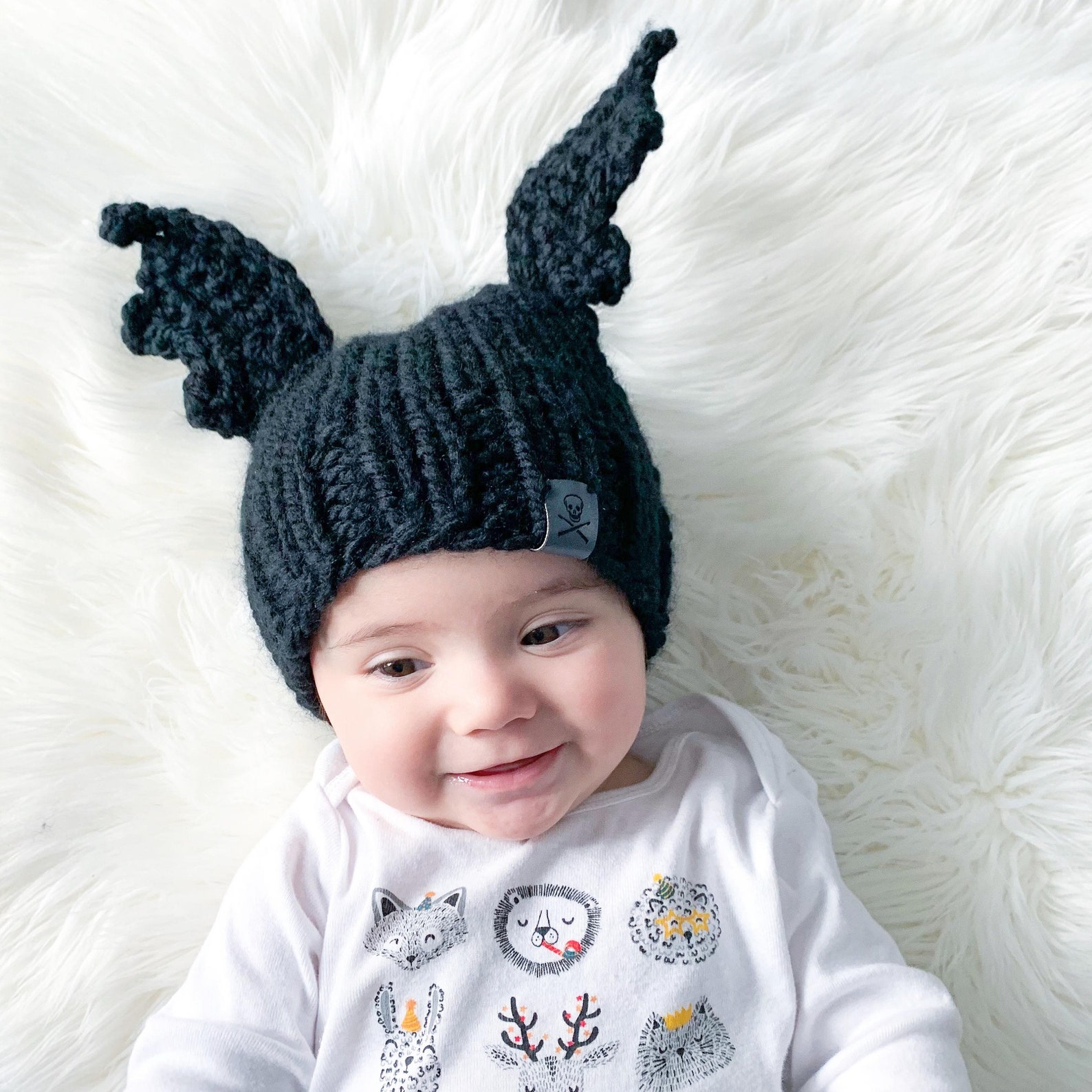 Bat Wing Knit Beanie Halloween Beanie Vampire Beanie Goth Etsy