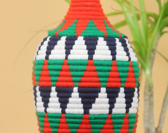 Berber basket, African Baskets, Moroccan Basket, gift for her, Storage Basket , plant basket, pot cache, boho deco, African Decor,