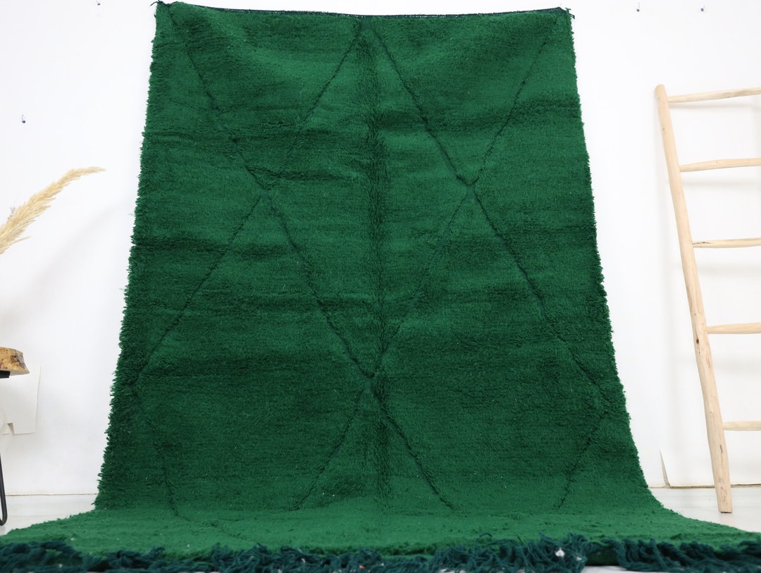 Moroccan Rug Green Custom Beni Ourain Rug Custom Wool Rug Morrocan Rug