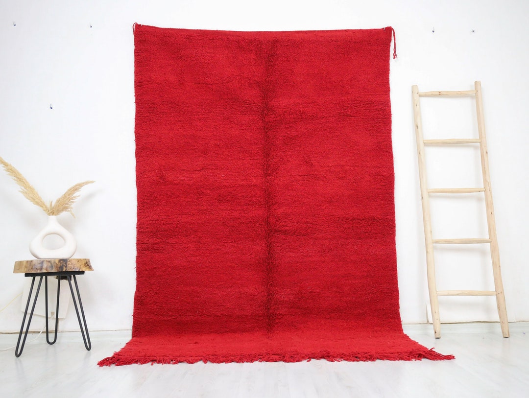 Moroccan Rug Red Custom Beni Ourain Rug Custom Wool Rug Etsy