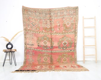 Vintage Beni Mguild rug, Vintage Moroccan rug, Vintage Boujaad rug,5,7x 8,8 ft, vintage kilim rug, Old  Morrocan rug, boho rug