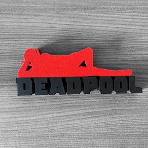 Deadpool-Logo-Silhouetten in 3D-Desktop-Fankunst