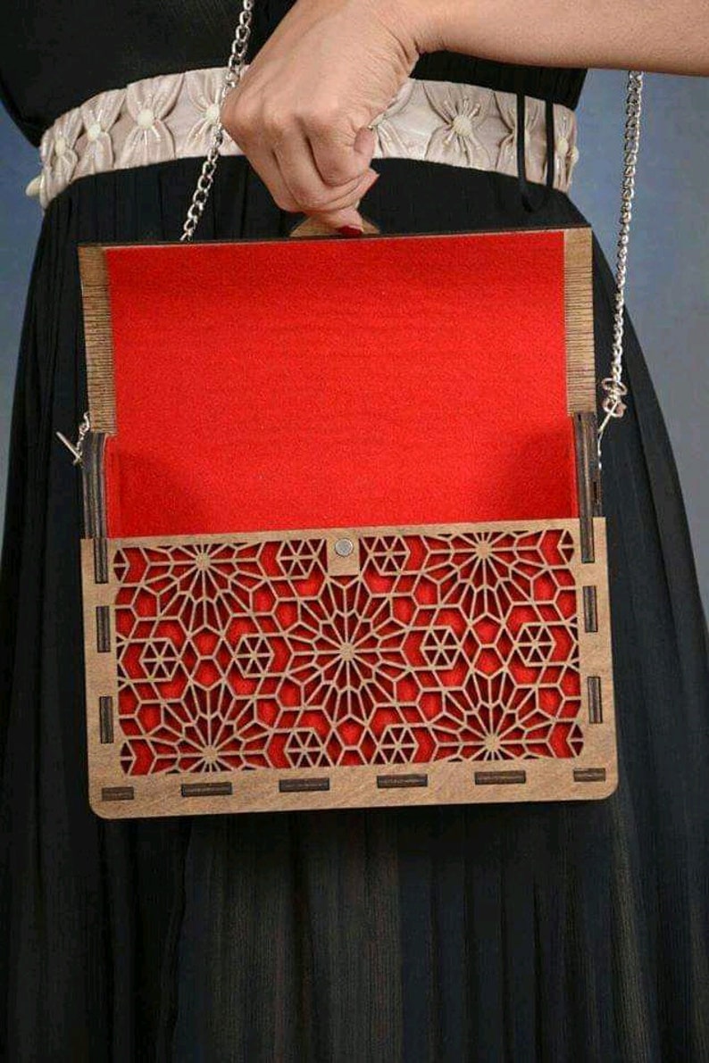 Laser Cut Purse Filemandala Pursewood Purse File Svgmothers Etsy