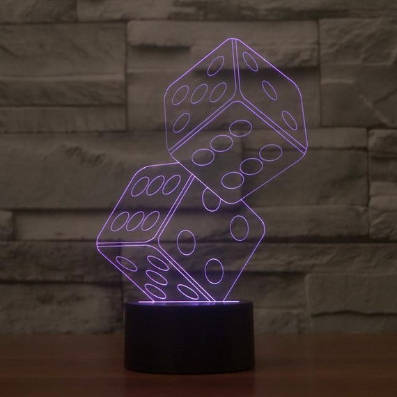 Illusion 3d design lamp laser engraving laser cut file acrylic Lamp pattern acrylic engraving dice