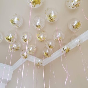 5 Gouden Confetti Ballon | Bachelorette Party Decoratie | 30ste verjaardag decoratie | Bruidsdoucheballon | Bachelorette Ballon