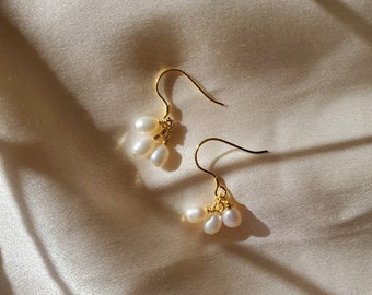 Gold Pearl Earrings | Pearl Jewelry | Pearl Drop Earrings