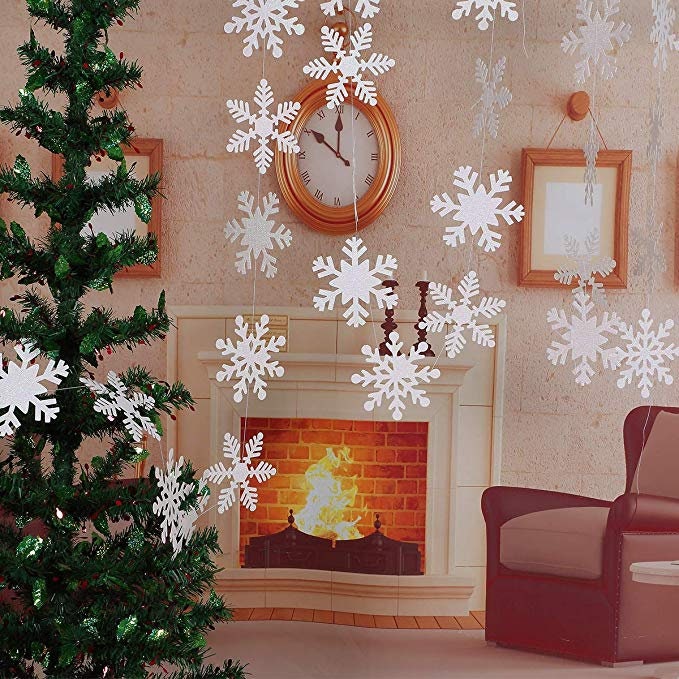 Fiocco di Neve Decorazione Acrilica, Ghiaccioli Natalizi Appesi, 40 Pezzi