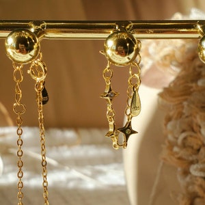 Gold Star Ring | Dainty Ring | Sterling Silver Ring | Gold Chain Ring