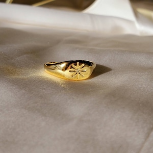 Gold Signet Ring | Adjustable Gold Ring | Signet Ring for Women
