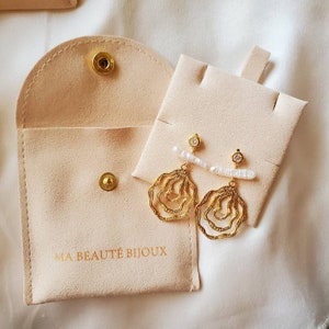 Baroque Pearl Earrings | Geometric Earrings| 925 Sterling Silver | Gold Dangling Earrings
