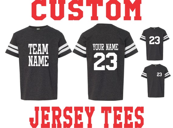 Youth Custom Jersey T Shirt Tee Kids Toddler Child Name Number Etsy