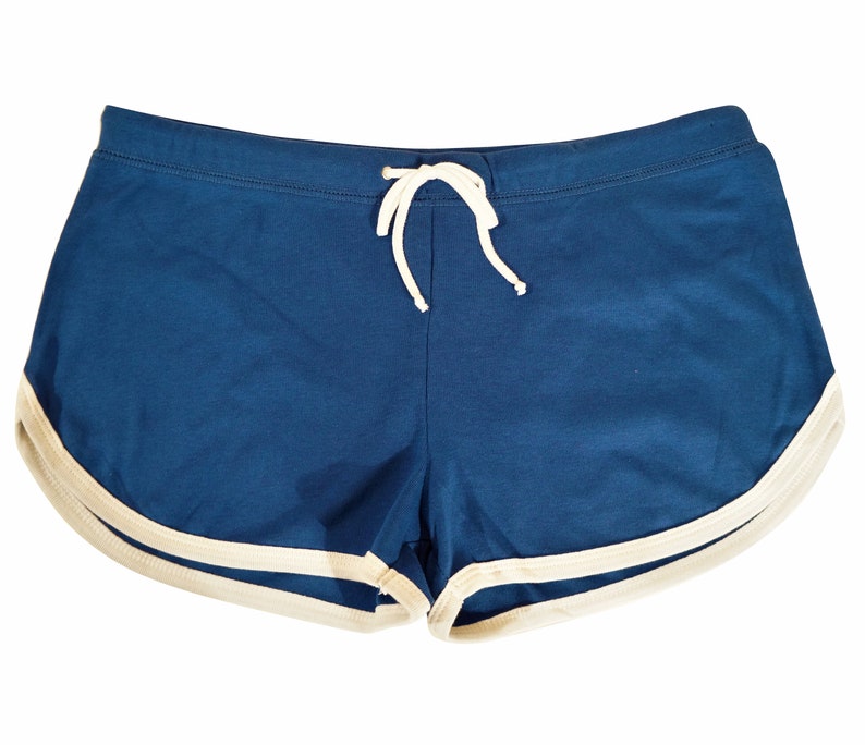 CUSTOM SHORTS Blue White Trim Workout Gym Sports Retro Booty Etsy